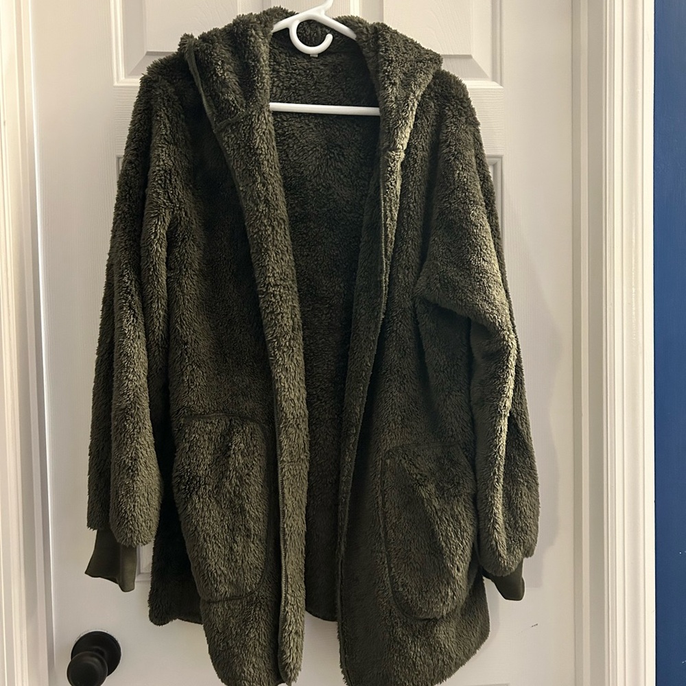 Super soft Olive Green Hooded Cardigan